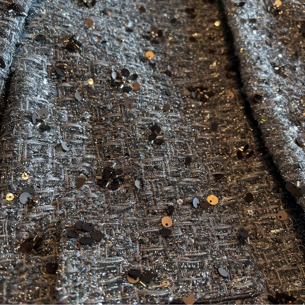 Zara silver embellished jacket blazer small nwt - Picture 2 of 4